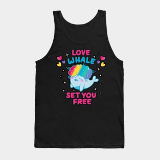 Cute Rainbow Pride Whale Pun Design Tank Top